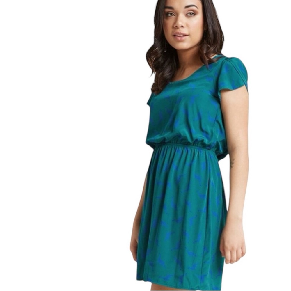 EUC PEACH LOVE CALIFORNIA ModCloth Oh My Gosh Dress Dinosaur Print